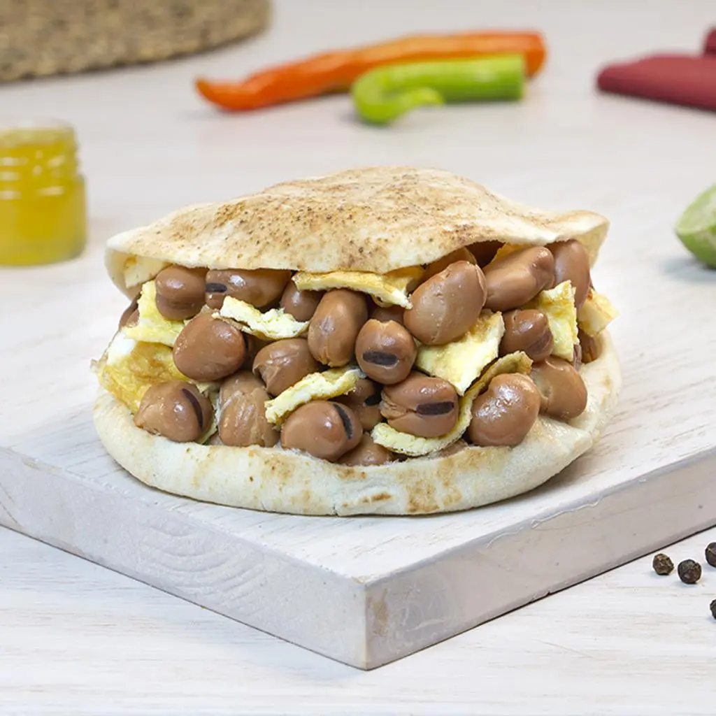 Foul with Fried Egg Sandwich